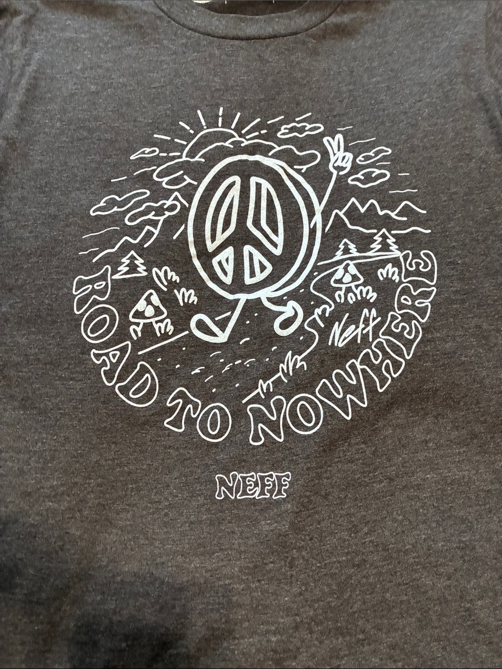 Neff Heather Black Short Sleeve 'Road to Nowhere' Graphic Tee